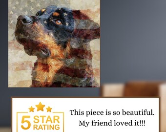 Beauceron USA Flag Patriotic Dog Ceramic Tile thumbnail 3