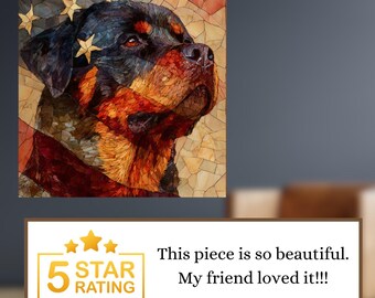 Rottweiler USA Flag Patriotic Dog Ceramic Tile thumbnail 4