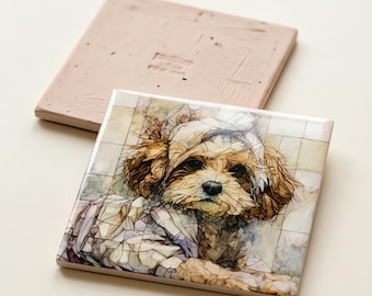 Cavachon Spa Dog Ceramic Tile thumbnail 3