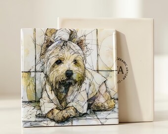 West Highland White Terrier Spa Dog Ceramic Tile thumbnail 3