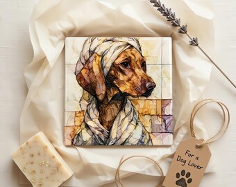 Vizsla Spa Dog Ceramic Tile thumbnail 2