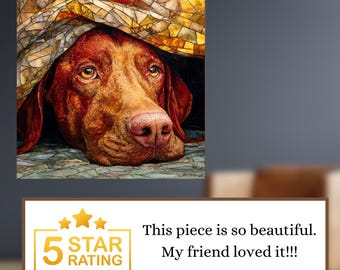 Vizsla Under the Blanket Ceramic Tile thumbnail 3