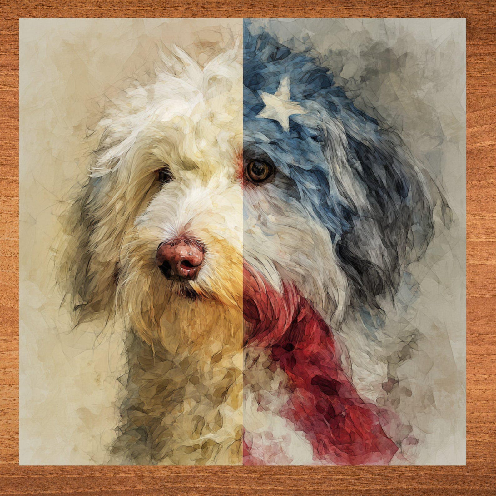 Coton de Tulear USA Flag Patriotic Dog Ceramic Tile