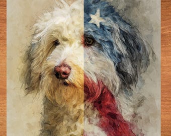 Coton de Tulear USA Flag Patriotic Dog Ceramic Tile thumbnail 1