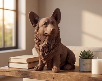 Cardigan Welsh Corgi Realistic Seated Dog Statue thumbnail 4