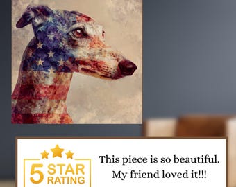 Italian Greyhound USA Flag Patriotic Dog Ceramic Tile thumbnail 4