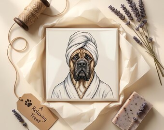 Cane Corso Spa Dog Ceramic Tile thumbnail 2