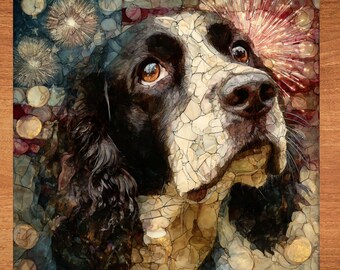 English Springer Spaniel USA Flag Patriotic Dog Ceramic Tile thumbnail 1