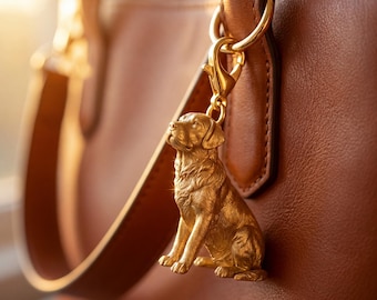 Labrador Retriever Gold Dog Sculpture Bag Charm thumbnail 1