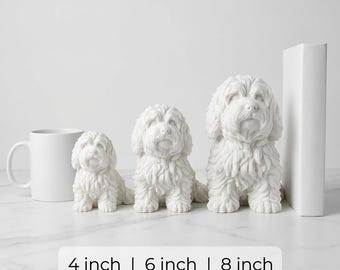 Coton de Tulear Realistic Seated Dog Statue thumbnail 3