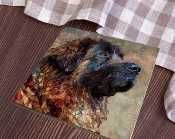 Leonberger USA Flag Patriotic Dog Ceramic Tile thumbnail 3