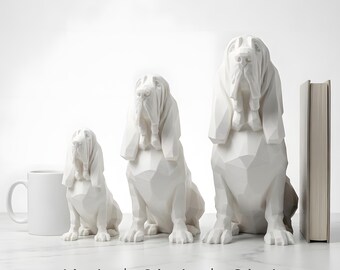 Bloodhound Low-Poly Geometric Dog Statue thumbnail 3