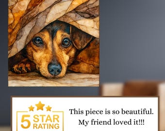 Chiweenie Under the Blanket Ceramic Tile thumbnail 3