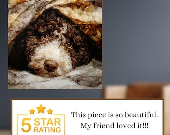 Lagotto Romagnolo Under the Blanket Ceramic Tile thumbnail 3