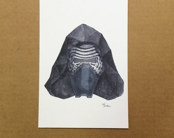 Watercolor/Ink-Star Wars: Force Awakens-Kylo Ren