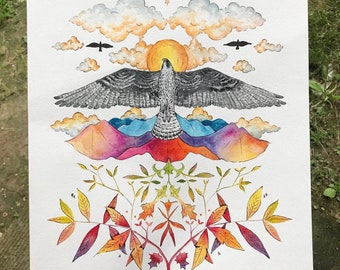 Peregrine Falcon in the Mountains