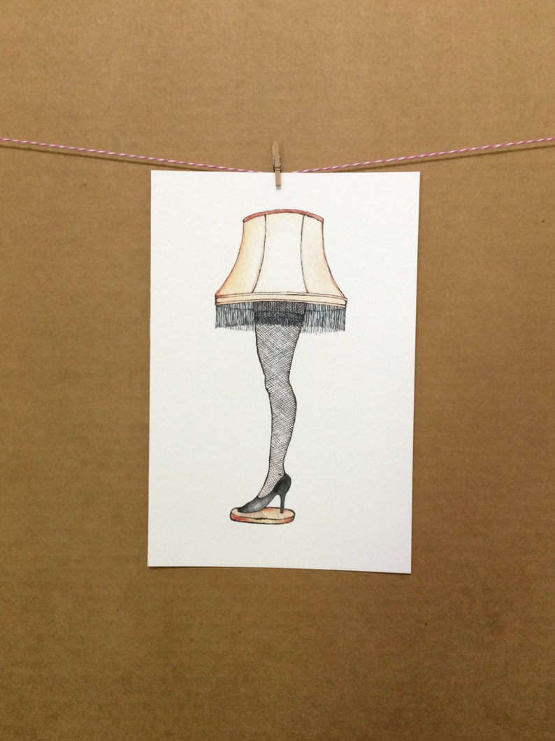 Watercolor Ink Xmas A Story Leg Lamp