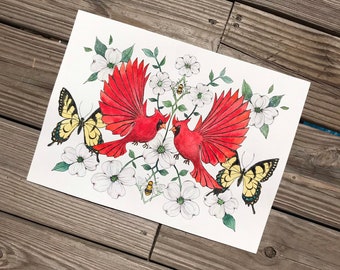 Cardinals and butterflies