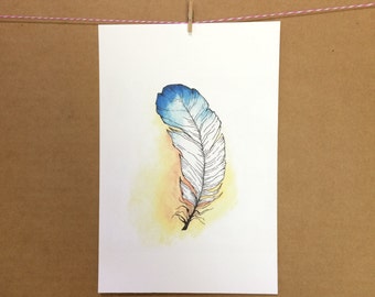Watercolor/Ink-Feather