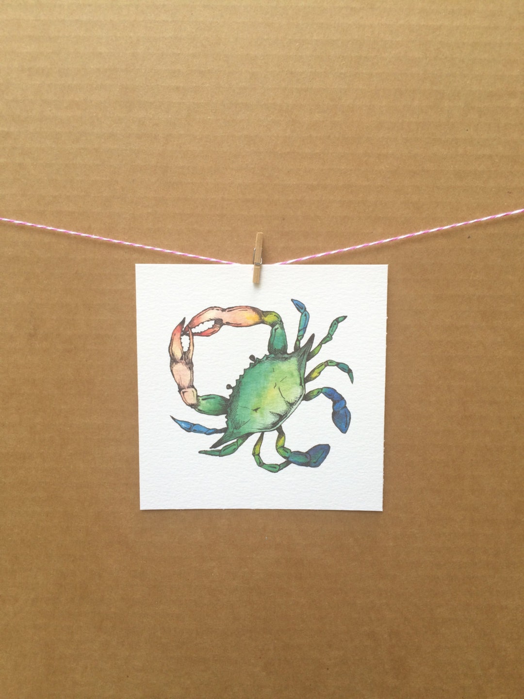 Watercolor/ink-animal-crustacean-crab - Etsy