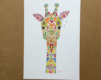 Watercolor/Ink-Animal-Giraffe #1