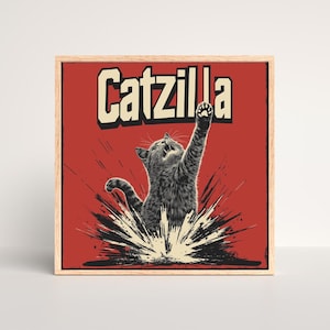 Catzilla – Funny Cat Wall Art, Digital Download