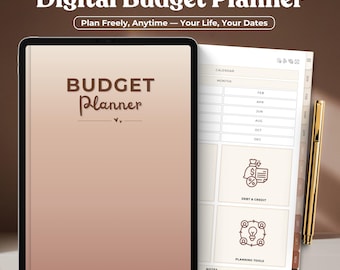 Digital Budget Planner: Finance Tracker, GoodNotes Template (iPad, Canva, Printable)