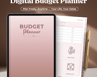 Digital Budget Planner: Finance Tracker, GoodNotes Template (iPad, Canva, Printable)