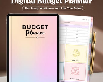 Digital Budget Planner: Finance Tracker, Savings, and Debt Management (GoodNotes, iPad, Canva Compatible)