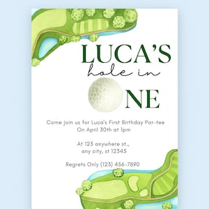 Hole in ONE – Editable First Birthday Invitation
