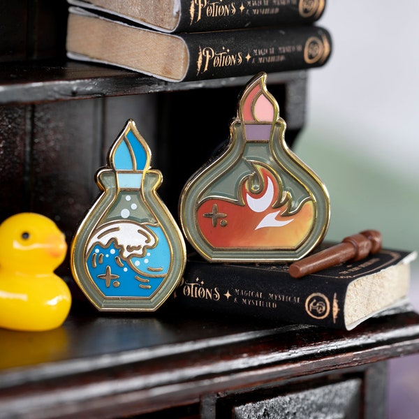 Ignis Regia and Aqua Vitae Potions Enamel Pin Set