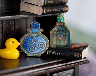Terra Incrementum and Ventus Fortis Potions Enamel Pin Set