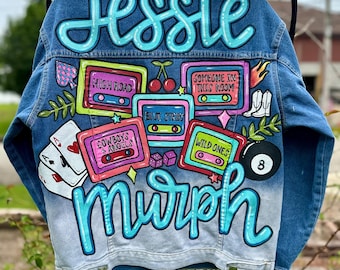 Jessie Murph Concert Denim Jacket- size medium- hand painted concert apparel