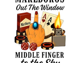 Marlboros out the Window- Jessie Murph Trap Music, Western Vintage PNG Sublimation Digital Download