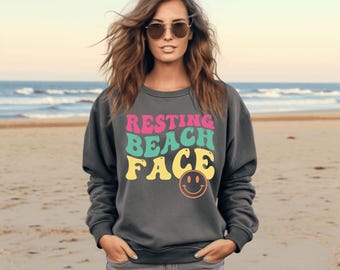 Resting Beach Face Shirt – Funny Summer Vacation Tee – Comfort Colors Shirt – Beach Life T-Shirt – Summer Holiday Gift Top