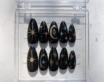 Celestial Night Sky Press On Nails