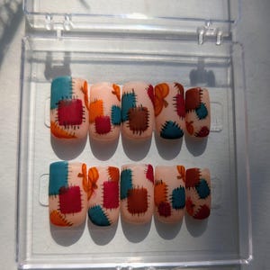 Patchwork Press-On Nagel Set