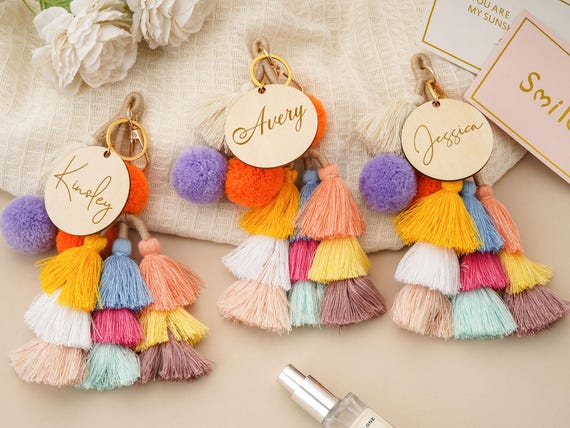 Personalized Tote Bag Charm, Custom Bag Keychain Accessories, Bridesmaid Gifts for Her