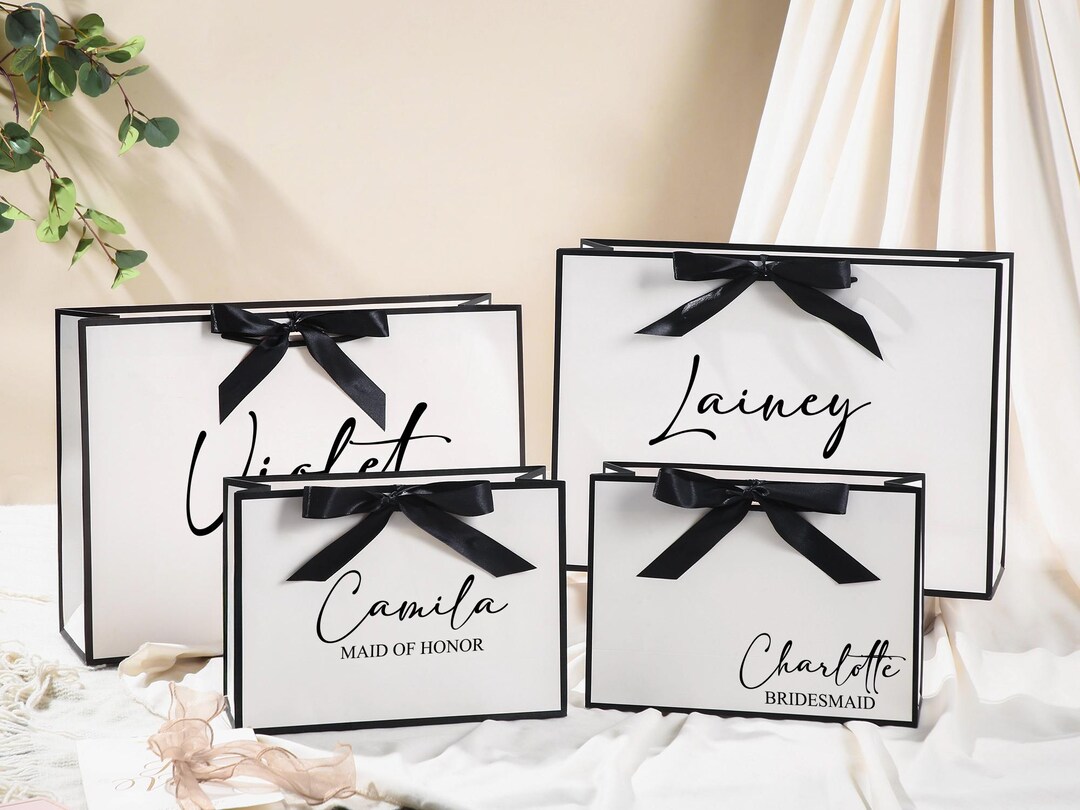 Custom Bridesmaid Gift Bags, Personalized Name Gift Bags, Bridesmaid ...
