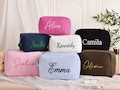 Personalized Embroidered Makeup Bag, Embroidered Cosmetic Bag, Bridesmaid Makeup Bag, Travel Makeup Pouch,Women Toiletry Bag,Bridesmaid Gift product logo