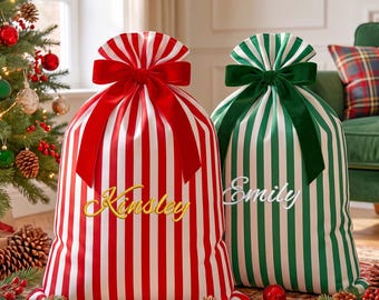 Personalized Large Santa Sack, Custom Christmas Gift Bag, Holiday Gifts Bag with Name