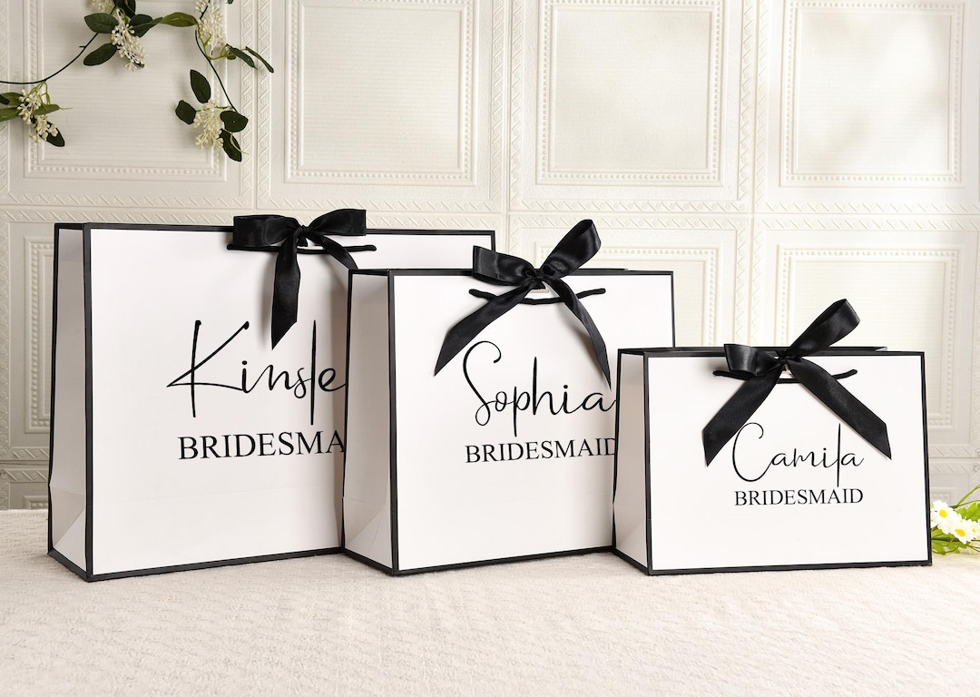 Personalized Bridesmaid Gift Bags, Custom Bachelorette Party Bag ...