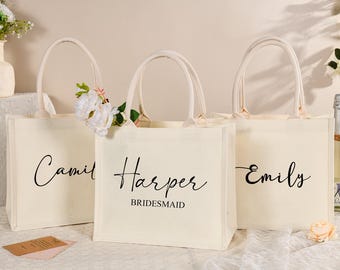 Personalized Beach Tote Bag, Bridesmaid Gift, Bachelorette Party Gift