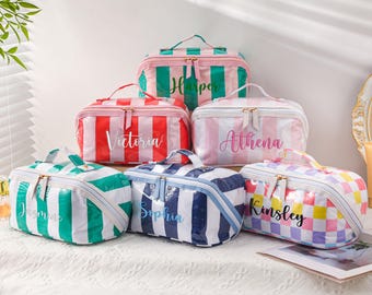 Personalized Makeup Bag,Large Capacity Toiletry Bag,Embroidered Toiletry Bag,Bridesmaid Cosmetic Bag,Travel Toiletry Bag,Bridesmaid Gifts