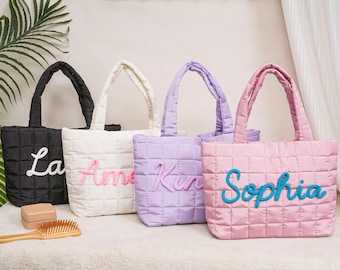 Personalized Tote Bag,Beach Text Totes,Bridesmaid Gifts Bag With Name, Gift for Her