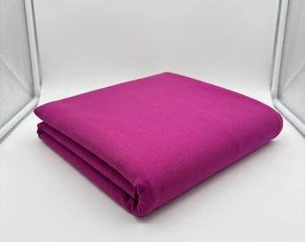 Magenta Cotton Jersey Fabric by the Metre, 95/5 Cotton Elastane, 156cm Wide, Two Way Stretch, Dressmaking Fabric UK, T-Shirt Fabric