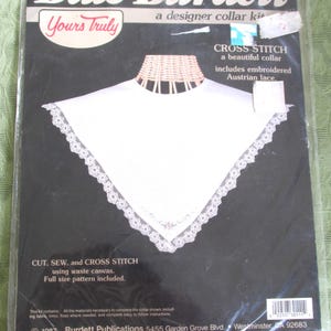 XX 112 Dale Burdett Yours Truly 1987 Designer Collar Kit CA92686 Cut Sew Counted Cross Stitch Kit Sealed