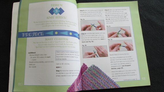 Pb79 Cool Stuff Teach Me To Knit 2002 Leisure Arts 12 Projects For Kids Children Learn To Knit Book - 