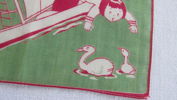 F 113 Vintage Childrens Kids Sailboat Ducks Print… - image 4