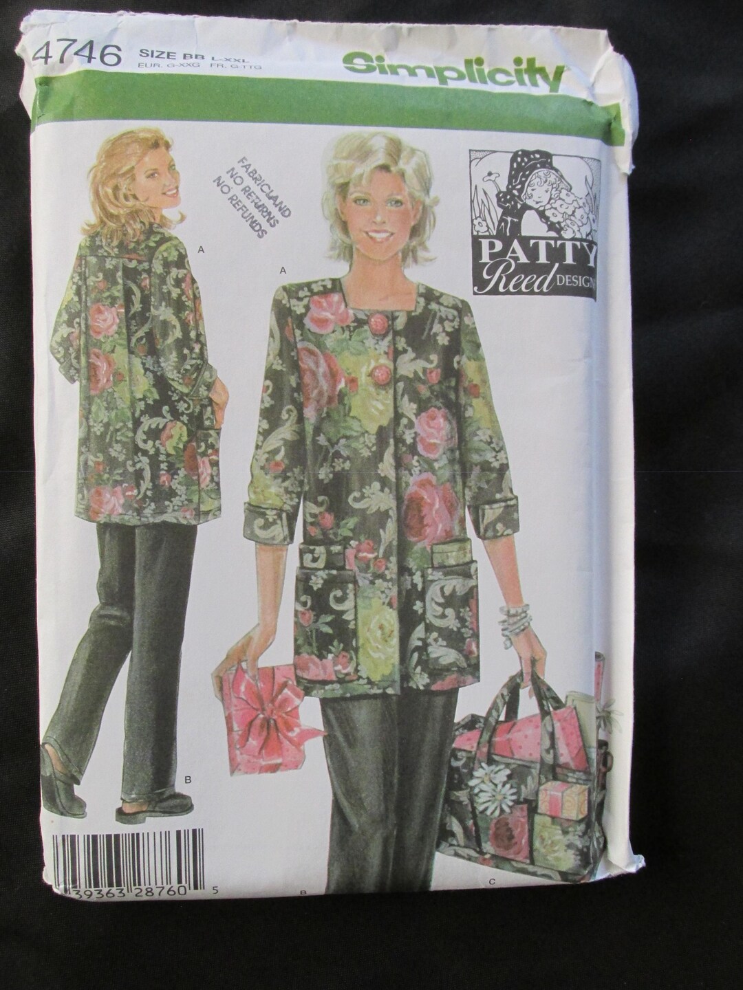 SW 230 Simplicity 4746 Patty Reed Hobby Coat Pants Bag Tote Misses ...
